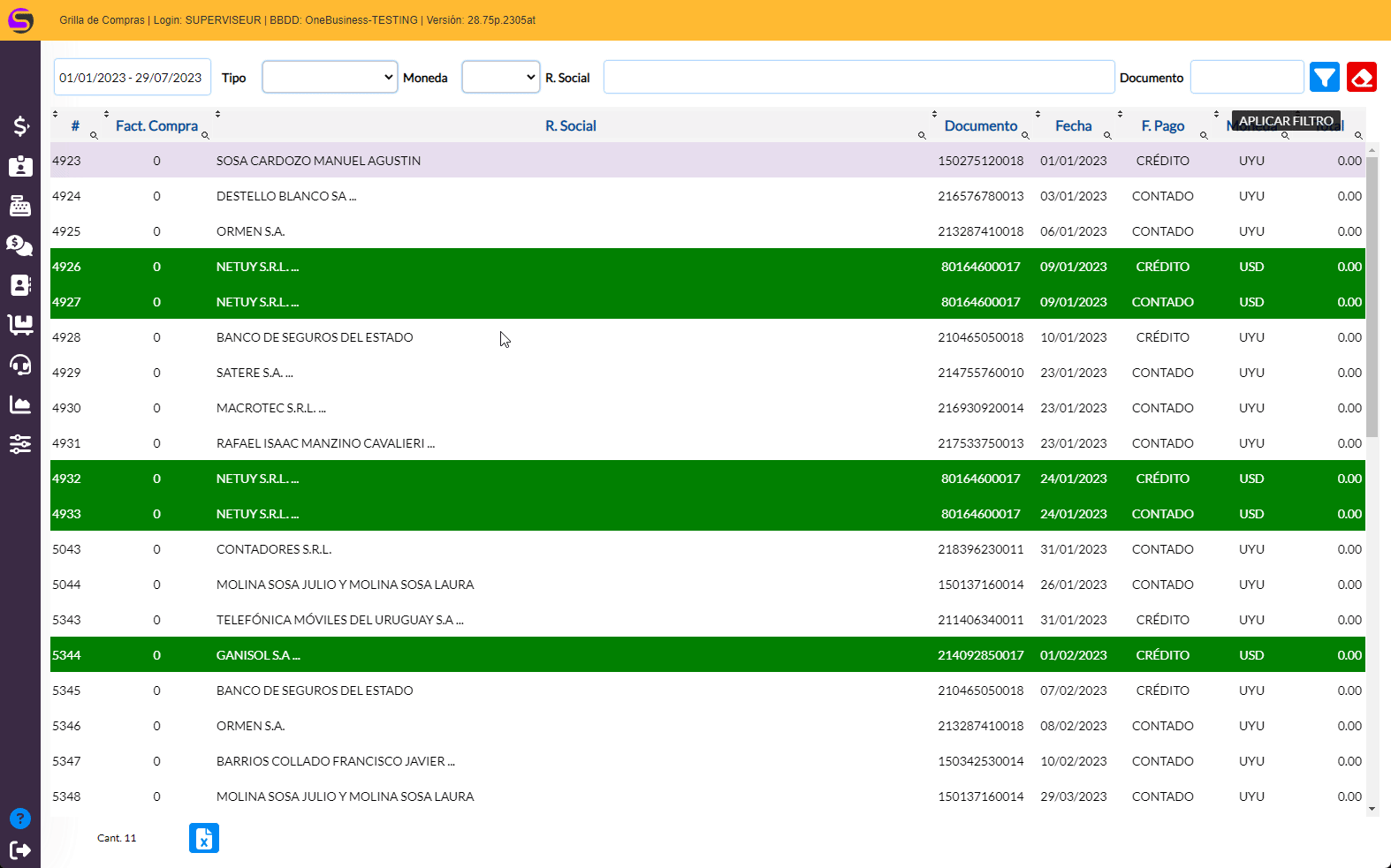 Importar compras desde DGI