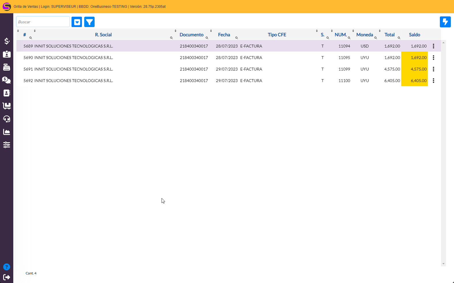 Creación de notas de crédito