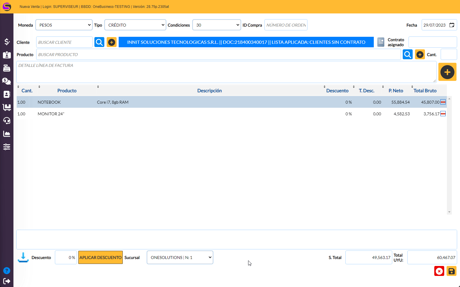 Ingreso rápido de productos
